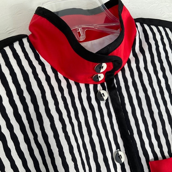 Jeanne Marc Button Up Shirt Vintage ‘80s Short Sleeve Boho Graphic Size S 8 - 10 - Picture 10 of 16